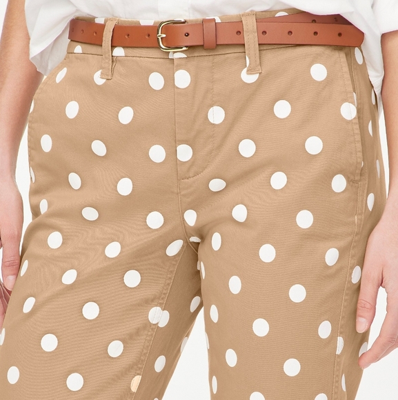 J. Crew Pants - c25 NWT! JCrew Tan Polka Dot Pants